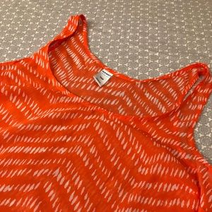 NWT Old Navy Orange & White Print Tank